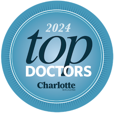2024 Top Doctors badge awarded by Charlotte Magazine