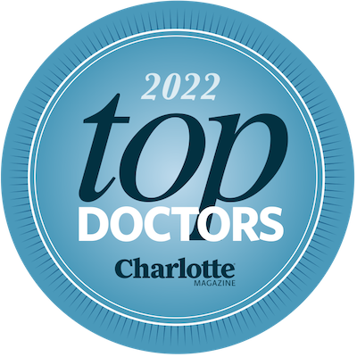 2022 Top Doctors badge awarded by Charlotte Magazine